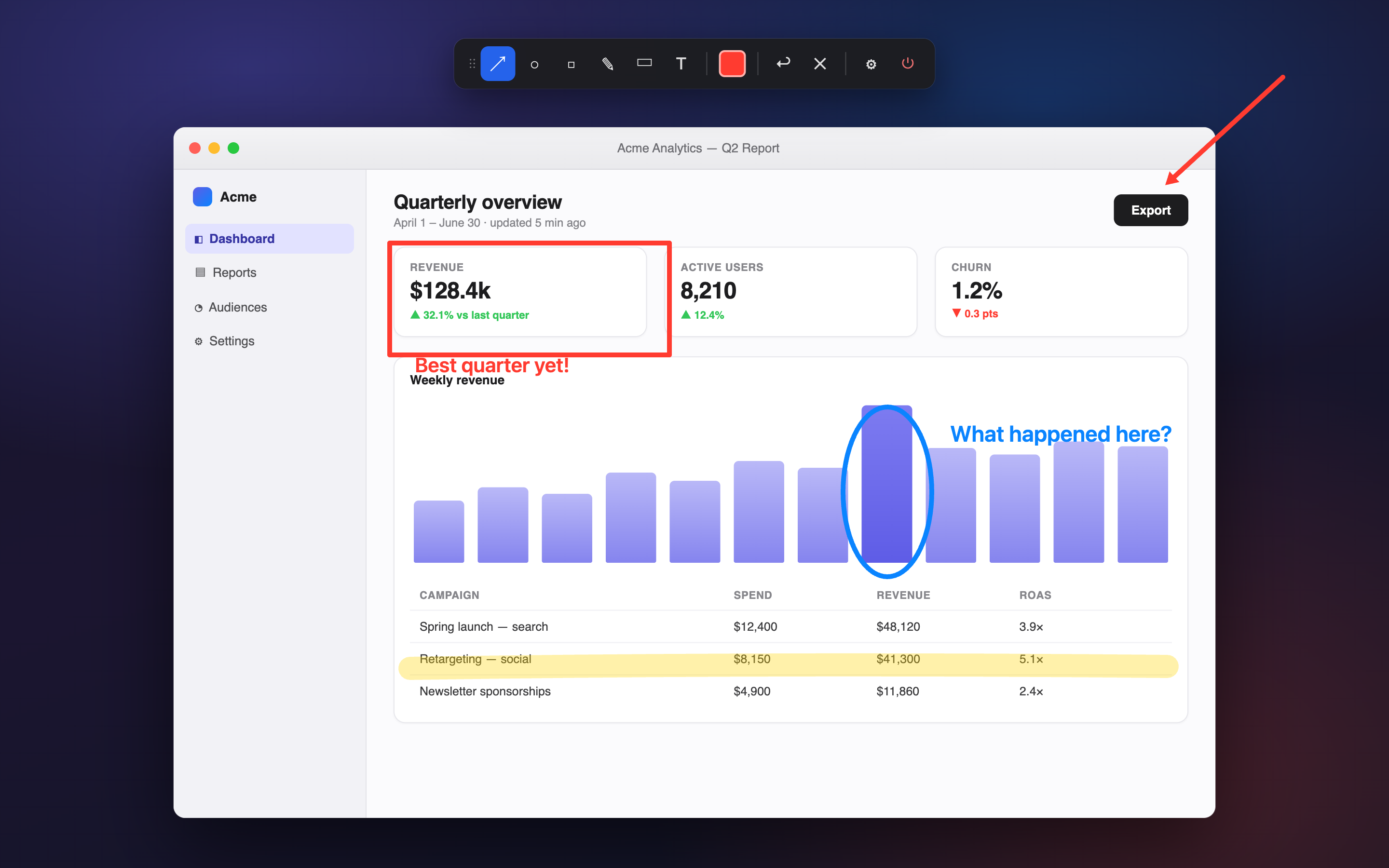 Annotatr classic style annotations over a dashboard app
