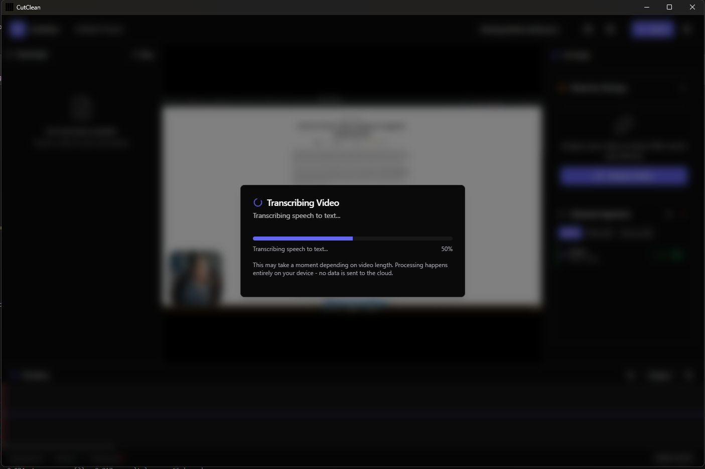 AI transcription in progress